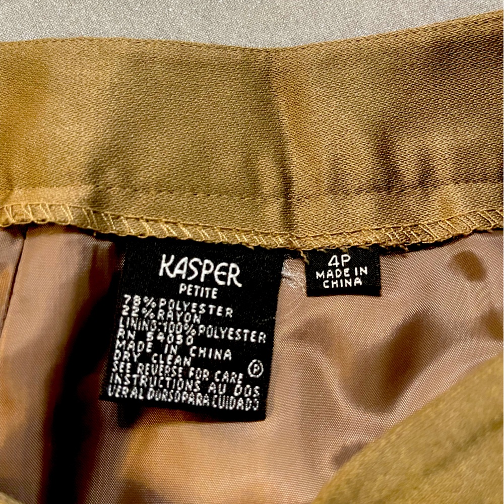 Kasper Womens Tan Single Breasted Blazer 3 Piece Suit Sz 4P - Picture 7 of 10